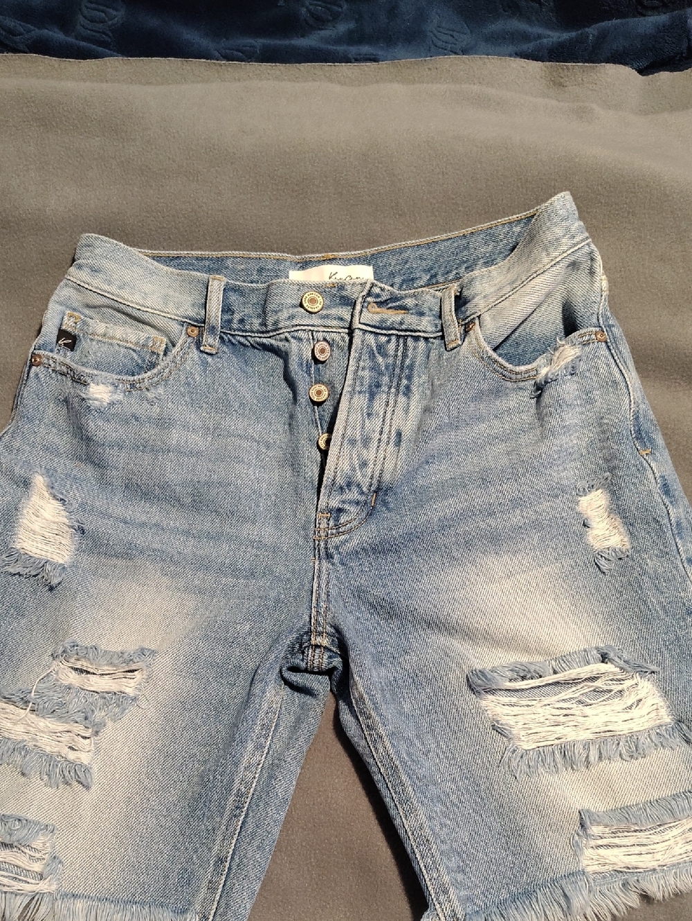 KanCan Light Blue High-Waist Denim Shorts